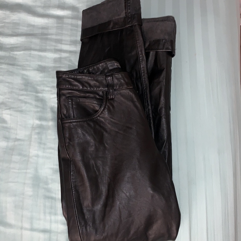 Black leather jeans by Gap